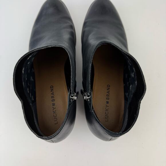 Lucky Brand Barstyn Black Leather Round Toe Ankle Booties Womens Sz 9.5 - Picture 8 of 16